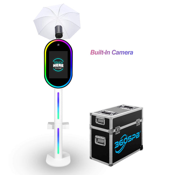 P6A DSLR Photo Booth 15.6" Touch Screen and Built-in Camera with Fill Light & Reflective & Soft Light Umbrellas | 360SPB®