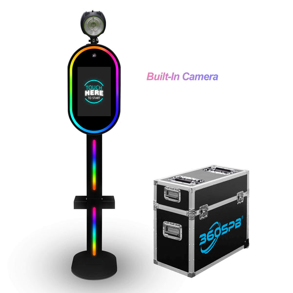 P6B DSLR Photo Booth with Built-in Camera 15.6" Touch Screen Flash Lamp and Flash Lamp and Reflective & Soft Light Umbrellas | 360SPB®