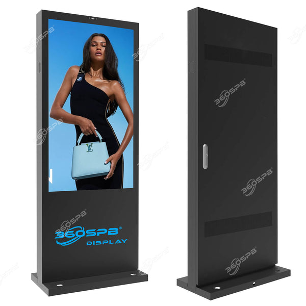 Outdoor Floor Standing Digital Signage OFSB 2000nits LCD Screen, Android 11 OS, Air Cooling System, IP65 Waterproof | 360SPB