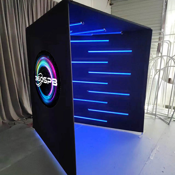 360SPB SLE5-PRO Square LED 360 Photo Booth Enclosures with Voice Control RGB LED Lights